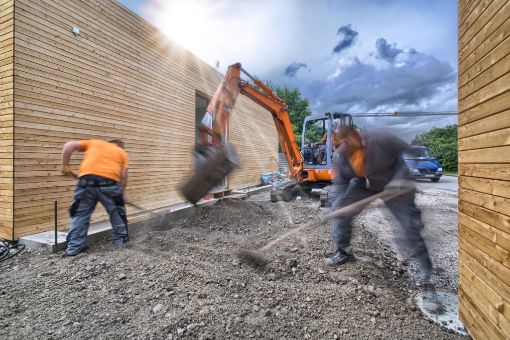 Bauarbeiter am Werk